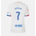 Tanie Strój piłkarski Barcelona Ferran Torres #7 Koszulka Wyjazdowej dla damskie 2023-24 Krótkie Rękawy